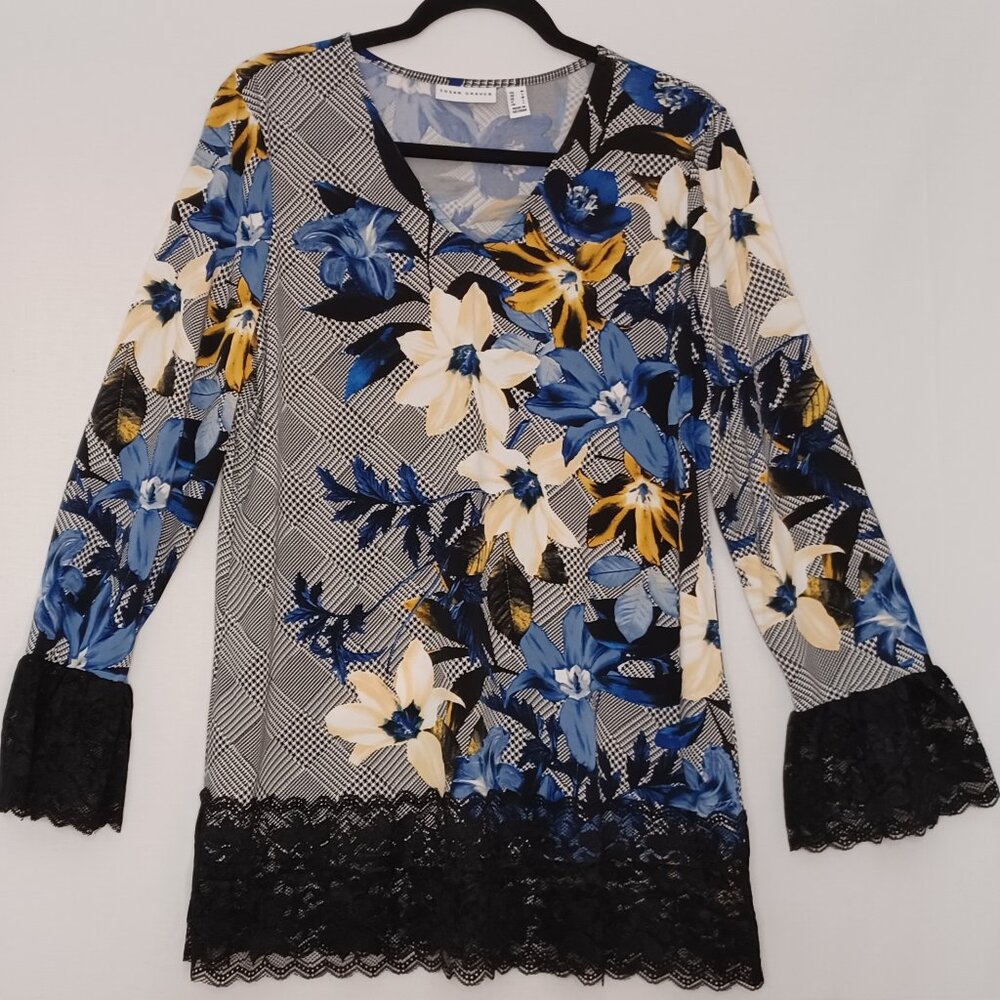 Women's Susan Graver Flower & Lace Tunic Size‎ Medium